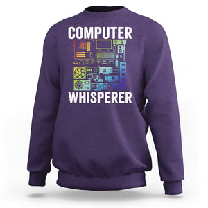 Computer Technician Sweatshirt Computer Whisperer IT Tech Support Devices TS11 Purple Print Your Wear