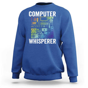 Computer Technician Sweatshirt Computer Whisperer IT Tech Support Devices TS11 Royal Blue Print Your Wear