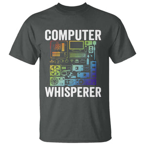 Computer Technician T Shirt Computer Whisperer IT Tech Support Devices TS11 Dark Heather Print Your Wear