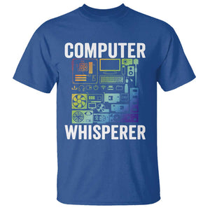 Computer Technician T Shirt Computer Whisperer IT Tech Support Devices TS11 Royal Blue Print Your Wear