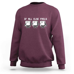 Funny Developer Sweatshirt If All Else Fails Ctrl Alt Del Keyboard Computer TS11 Maroon Print Your Wear