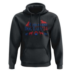 Childless Dog Lady '24 Hoodie Patriotic 2024 Election Vote Paw TS11 Black Print Your Wear