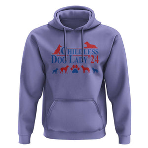 Childless Dog Lady '24 Hoodie Patriotic 2024 Election Vote Paw TS11 Violet Print Your Wear