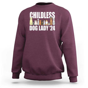 Childless Dog Lady 24 Sweatshirt Harris For President Puppy TS11 Maroon Print Your Wear