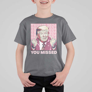 Funny Trump 2024 T Shirt For Kid You Missed Pink Presidential Election TS11 Charcoal Print Your Wear