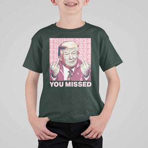 Funny Trump 2024 T Shirt For Kid You Missed Pink Presidential Election TS11 Dark Forest Green Print Your Wear