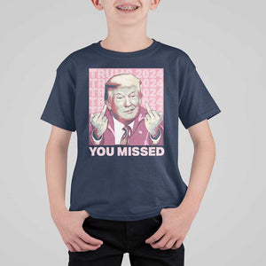 Funny Trump 2024 T Shirt For Kid You Missed Pink Presidential Election TS11 Navy Print Your Wear