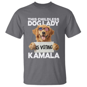 This Childless Dog Lady Is Voting Kamala T Shirt Election Vote Patriotic 2024 Goldlen Sunglasses TS11 Charcoal Print Your Wear