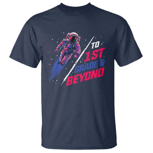 Back To School Space T Shirt To First Grade And Beyond Astronaut TS11 Navy Print Your Wear