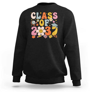 Class Of 2037 Sweatshirt Back To School Retro Groove Flower Pencil Apple TS11 Black Print Your Wear