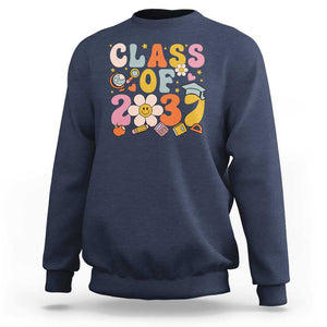 Class Of 2037 Sweatshirt Back To School Retro Groove Flower Pencil Apple TS11 Navy Print Your Wear