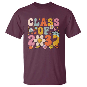 Class Of 2037 T Shirt Back To School Retro Groove Flower Pencil Apple TS11 Maroon Print Your Wear