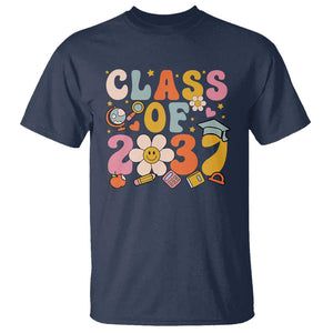 Class Of 2037 T Shirt Back To School Retro Groove Flower Pencil Apple TS11 Navy Print Your Wear