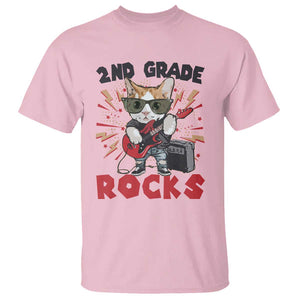 Funny 2nd Grade Rocks T Shirt Cat Heavy Metal Guitarist Thunder Star TS11 Light Pink Print Your Wear