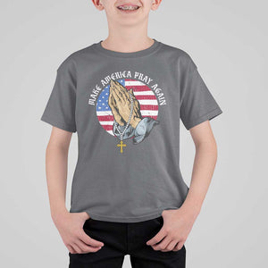 Christian T Shirt For Kid Make America Pray Again USA Patriotic TS11 Charcoal Print Your Wear