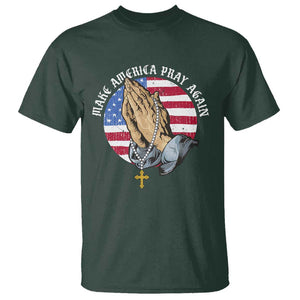 Christian T Shirt Make America Pray Again USA Patriotic TS11 Dark Forest Green Print Your Wear