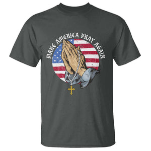 Christian T Shirt Make America Pray Again USA Patriotic TS11 Dark Heather Print Your Wear