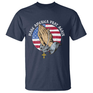 Christian T Shirt Make America Pray Again USA Patriotic TS11 Navy Print Your Wear