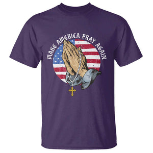 Christian T Shirt Make America Pray Again USA Patriotic TS11 Purple Print Your Wear