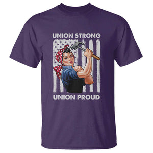 Union Strong Union Proud T Shirt Solidarity American Flag Hammer Woman TS11 Purple Print Your Wear