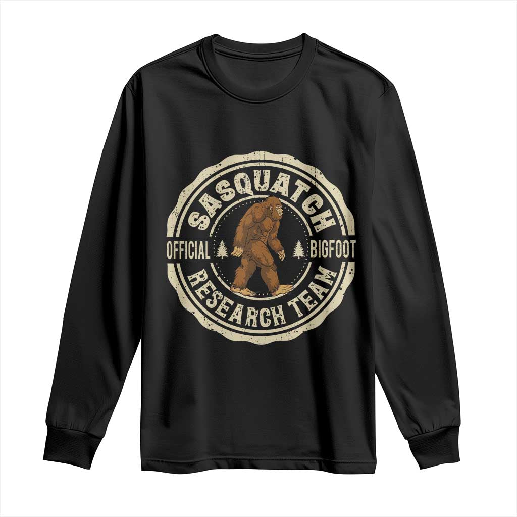 Funny Bigfoot Research Team Long Sleeve Shirt Retro Official Sasquatch Forest Stroll TS11 Black Print Your Wear