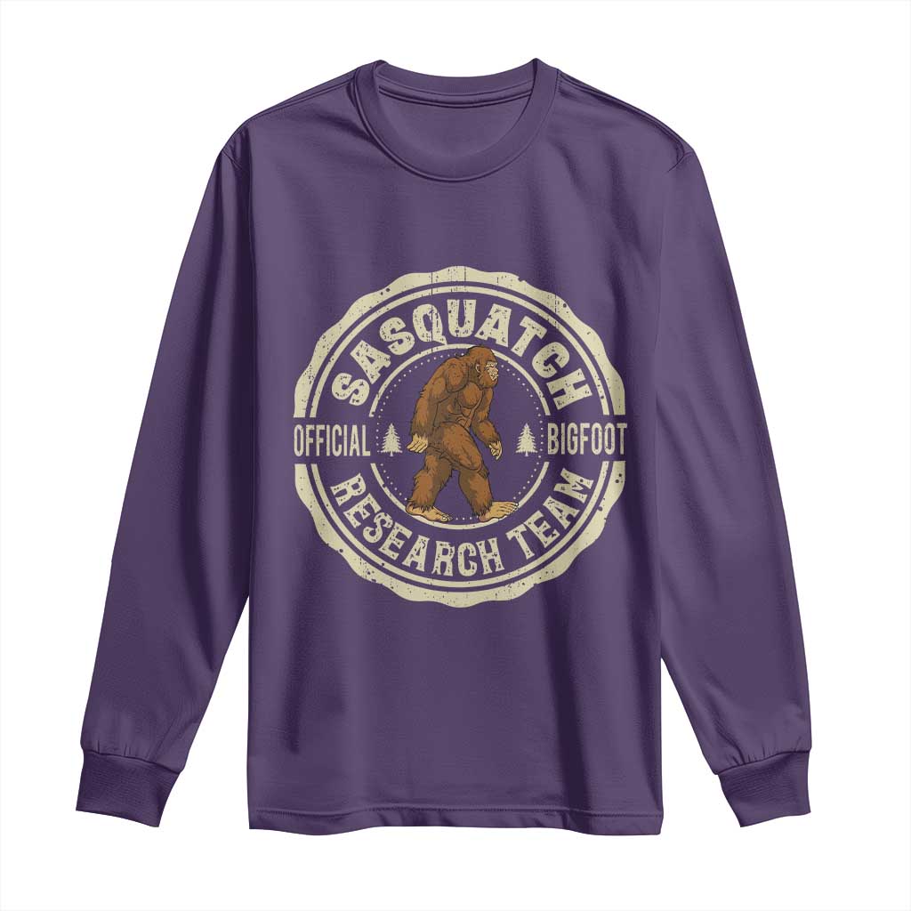 Funny Bigfoot Research Team Long Sleeve Shirt Retro Official Sasquatch Forest Stroll TS11 Purple Print Your Wear