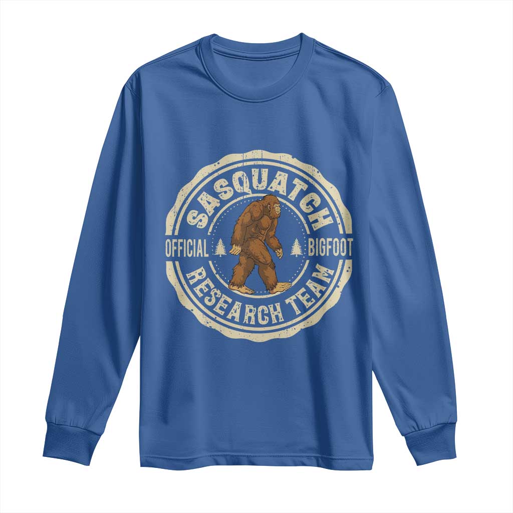 Funny Bigfoot Research Team Long Sleeve Shirt Retro Official Sasquatch Forest Stroll TS11 Royal Blue Print Your Wear