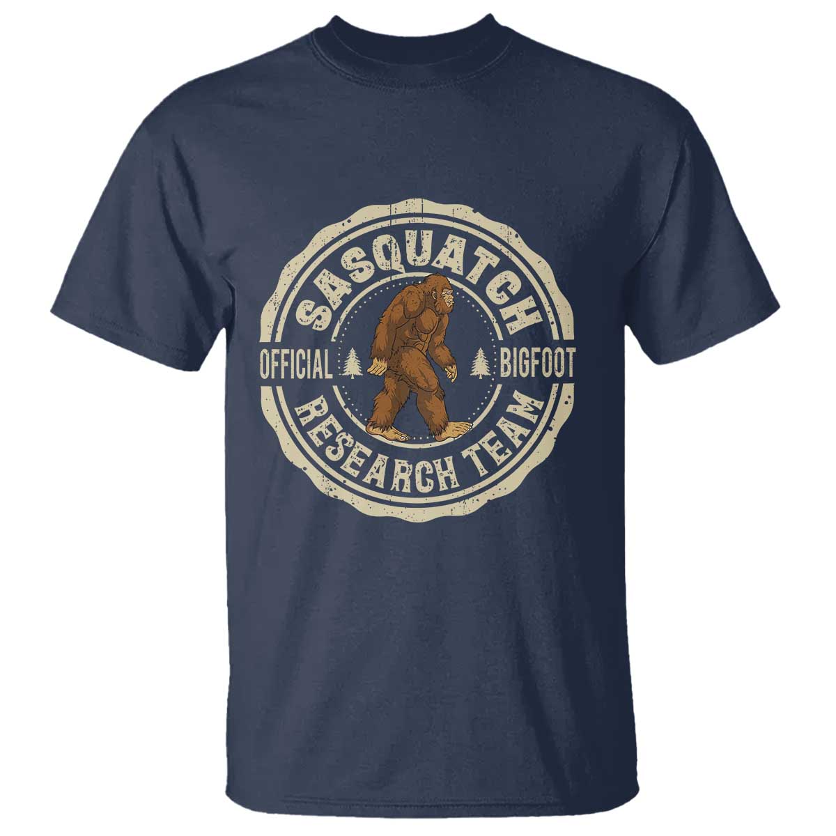 Funny Bigfoot Research Team T Shirt Retro Official Sasquatch Forest Stroll TS11 Navy Print Your Wear