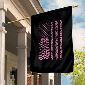 Off Road Car Wheel Pink Leopard Print American Flag Garden Flag TS11 Print Your Wear