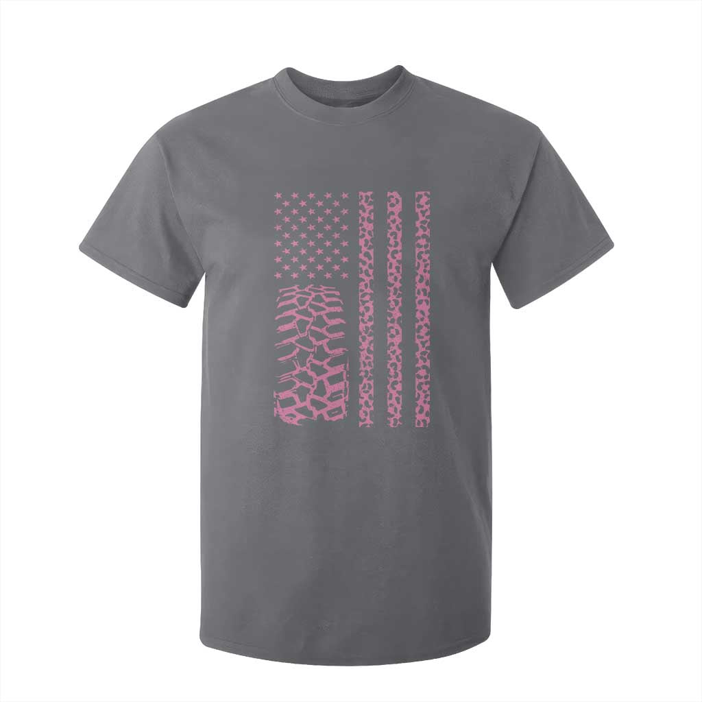 Off Road Car Wheel Pink Leopard Print American Flag T Shirt For Kid TS11 Charcoal Print Your Wear