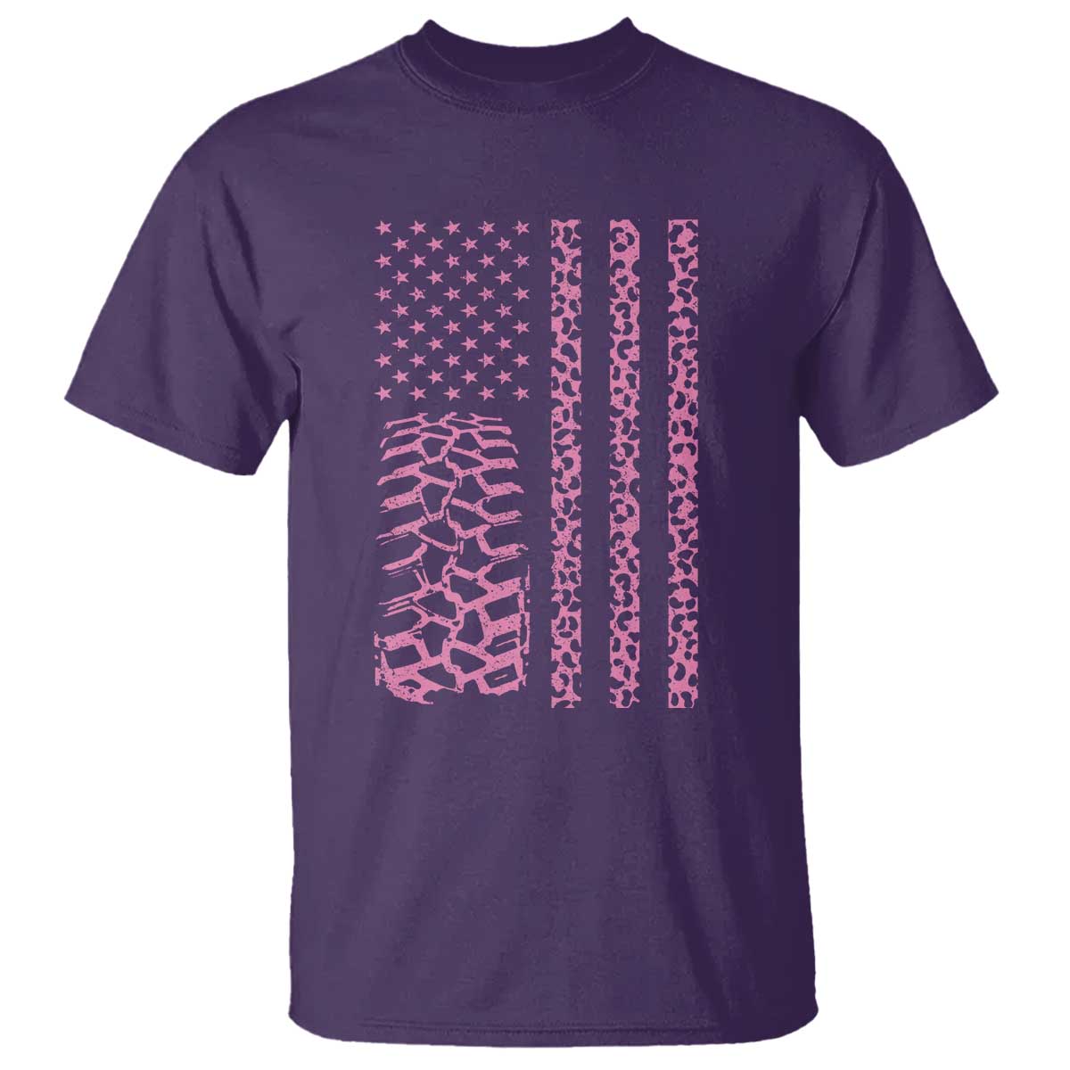 Off Road Car Wheel Pink Leopard Print American Flag T Shirt TS11 Purple Print Your Wear