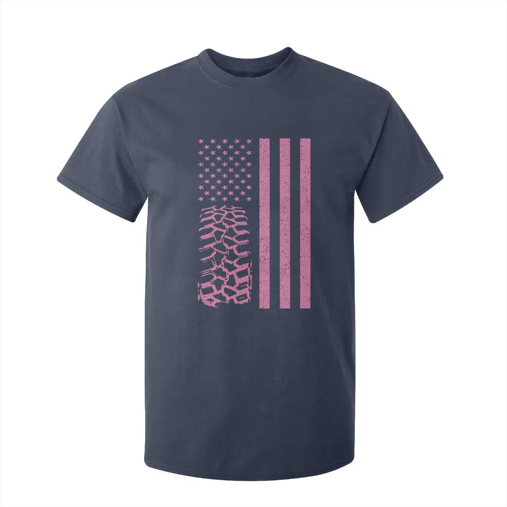 Off Road Car Wheel Vintage Pink American Flag T Shirt For Kid TS11 Navy Print Your Wear
