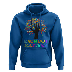 Happy Dot Day Hoodie Each Dot Matters Colorful Dot Hand Tree TS11 Royal Blue Print Your Wear