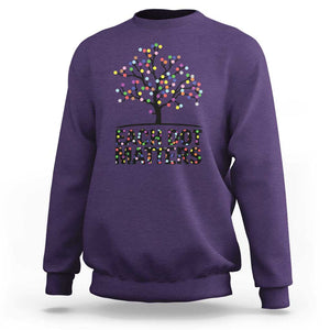 Happy Dot Day Sweatshirt Each Dot Matters Colorful Dots Tree TS11 Purple Print Your Wear