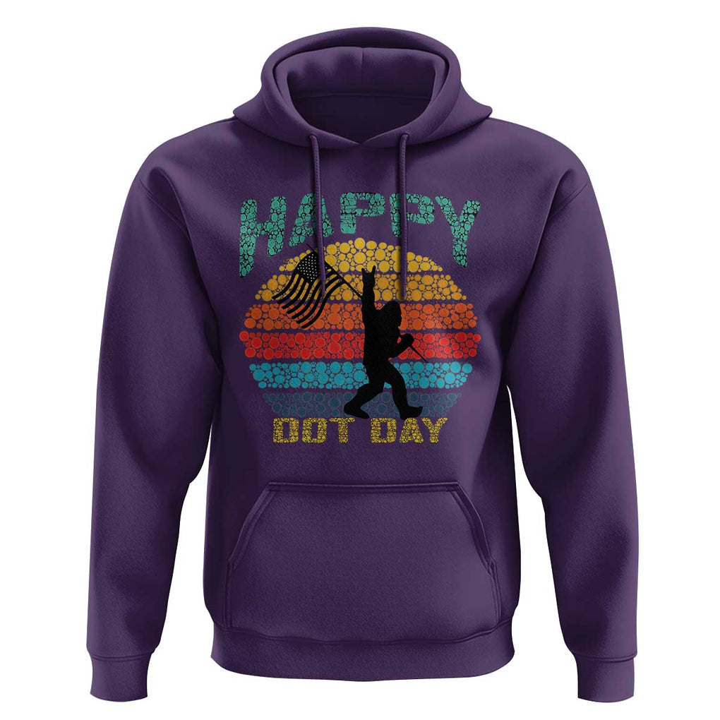 Happy Dot Day Bigfoot Hoodie American Flag Retro Sunset TS11 Purple Print Your Wear