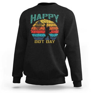 Happy Dot Day Bigfoot Sweatshirt American Flag Retro Sunset TS11 Black Print Your Wear