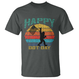 Happy Dot Day Bigfoot T Shirt American Flag Retro Sunset TS11 Dark Heather Print Your Wear