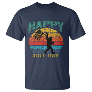 Happy Dot Day Bigfoot T Shirt American Flag Retro Sunset TS11 Navy Print Your Wear