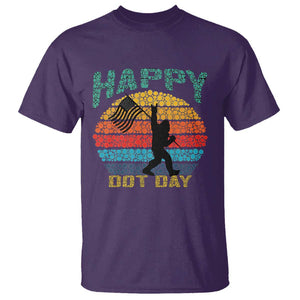 Happy Dot Day Bigfoot T Shirt American Flag Retro Sunset TS11 Purple Print Your Wear