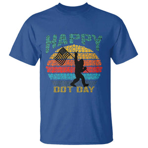 Happy Dot Day Bigfoot T Shirt American Flag Retro Sunset TS11 Royal Blue Print Your Wear