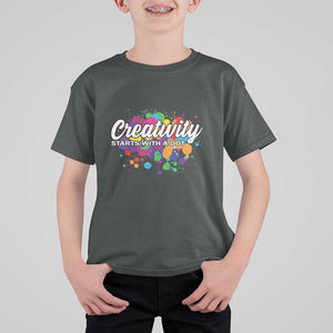 Happy Dot Day T Shirt For Kid Creativity Starts With A Dot Colorful Dots Watercolor TS11 Dark Heather Print Your Wear