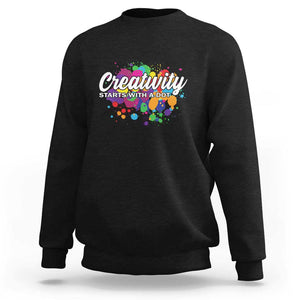 Happy Dot Day Sweatshirt Creativity Starts With A Dot Colorful Dots Watercolor TS11 Black Print Your Wear