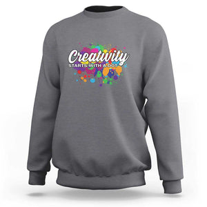 Happy Dot Day Sweatshirt Creativity Starts With A Dot Colorful Dots Watercolor TS11 Charcoal Print Your Wear