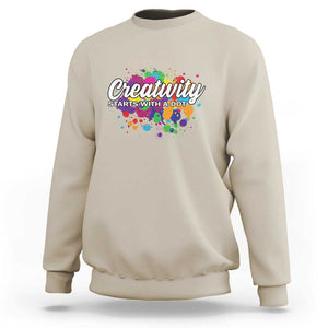 Happy Dot Day Sweatshirt Creativity Starts With A Dot Colorful Dots Watercolor TS11 Sand Print Your Wear