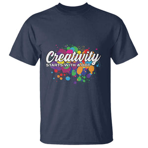 Happy Dot Day T Shirt Creativity Starts With A Dot Colorful Dots Watercolor TS11 Navy Print Your Wear
