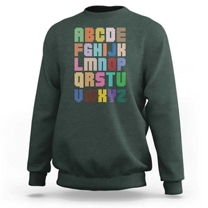 Funny Dot Day Sweatshirt Alphabet Kindergarten Teacher Student Colorful Polka Dot TS11 Dark Forest Green Print Your Wear