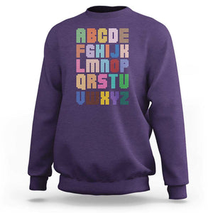 Funny Dot Day Sweatshirt Alphabet Kindergarten Teacher Student Colorful Polka Dot TS11 Purple Print Your Wear