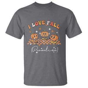 Funny Fall Physical Therapy T Shirt I Love Fall Prevention Retro Groove Pumpkin TS11 Charcoal Print Your Wear