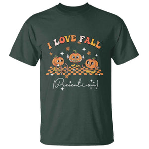 Funny Fall Physical Therapy T Shirt I Love Fall Prevention Retro Groove Pumpkin TS11 Dark Forest Green Print Your Wear