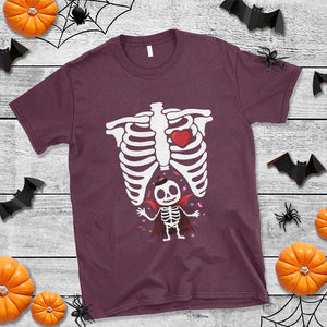 Pregnancy Announcement T Shirt Halloween Vampire Skeleton Monster Baby Pregnant Candy TS11 Maroon Print Your Wear